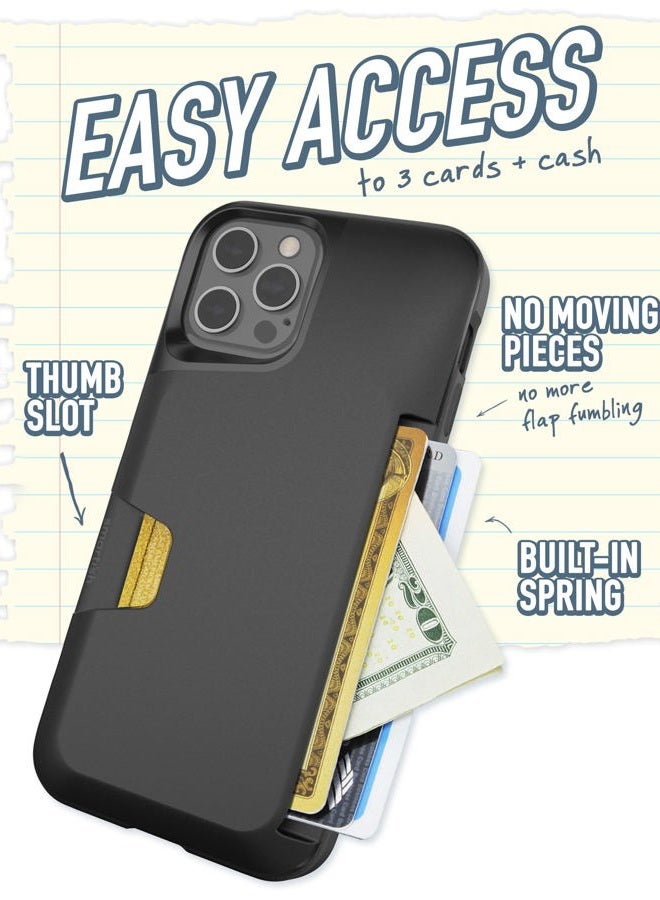 Smartish ® iPhone 12/12 Pro Wallet Case - Wallet Slayer Vol. 1 [Slim Thin + Protective] Credit Card Cash Holder - Drop Tested Hidden Card Slot Cover Compatible with Apple iPhone 12 - Black Tie Affair - Image 2